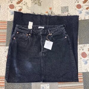 American Eagle Outfitters Women's Black Denim Skirt